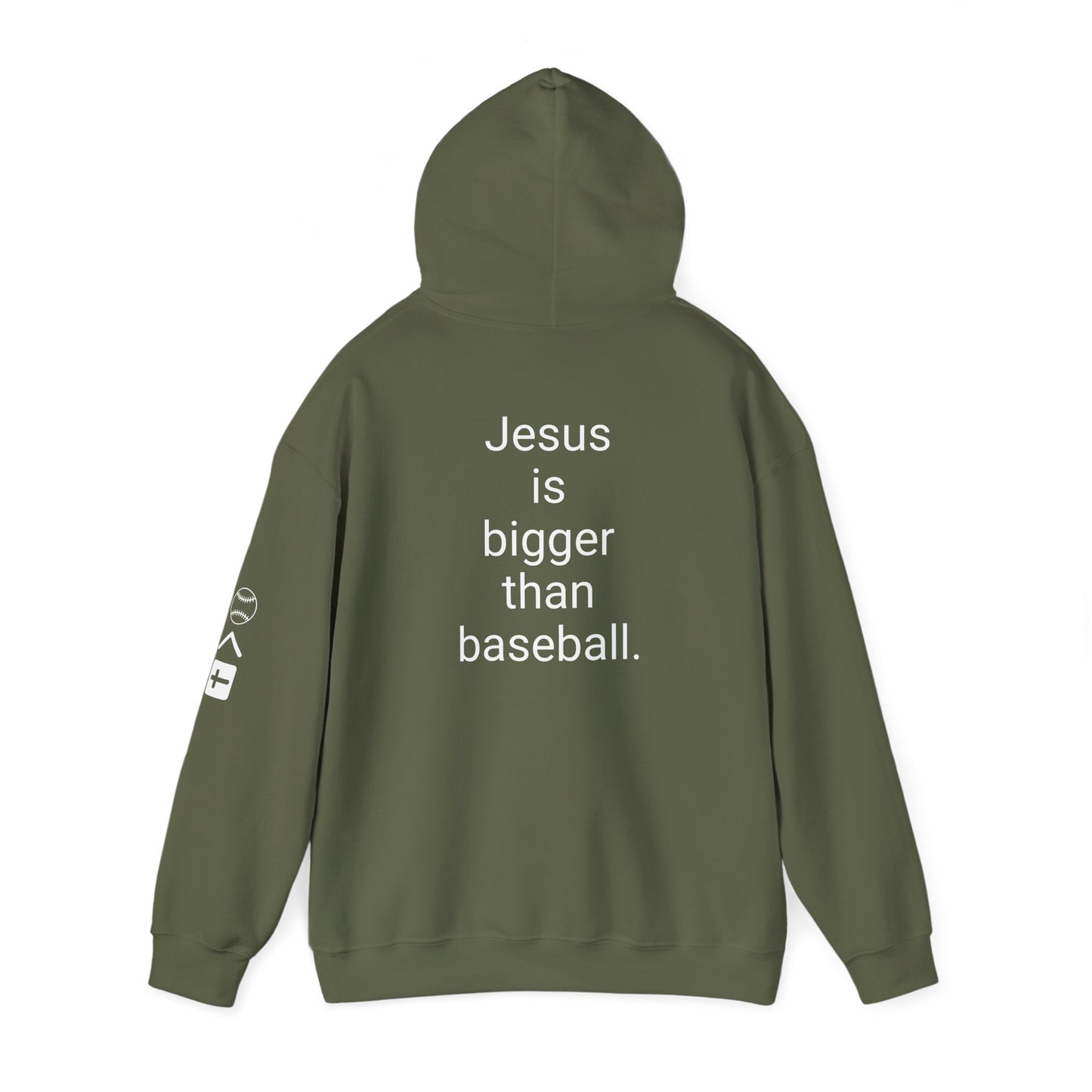 Jesus is bigger than baseball Unisex Heavy Blend™ Hooded Sweatshirt