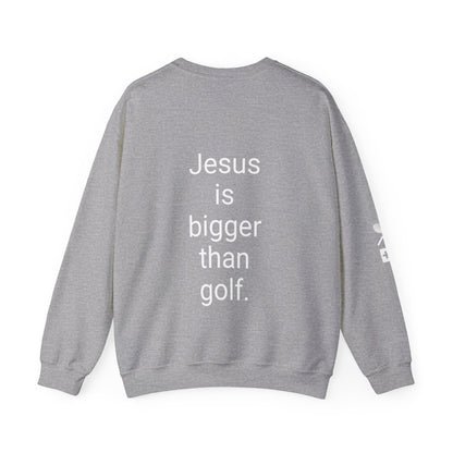 Jesus is bigger than golf Unisex Heavy Blend™ Crewneck Sweatshirt