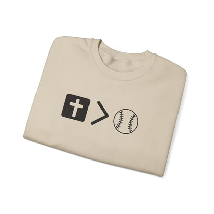 Jesus is bigger than softball Unisex Heavy Blend™ Crewneck Sweatshirt
