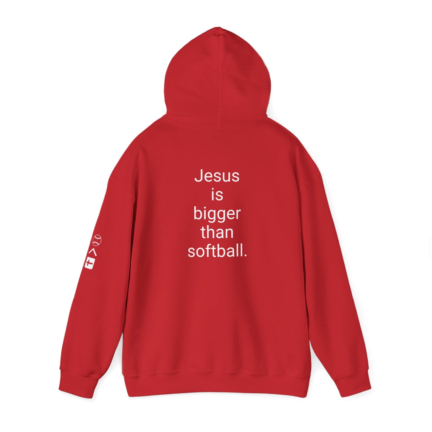 Jesus is bigger than softball Unisex Heavy Blend™ Hooded Sweatshirt