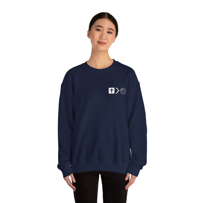 Jesus is bigger than Basketball Unisex Heavy Blend™ Crewneck Sweatshirt