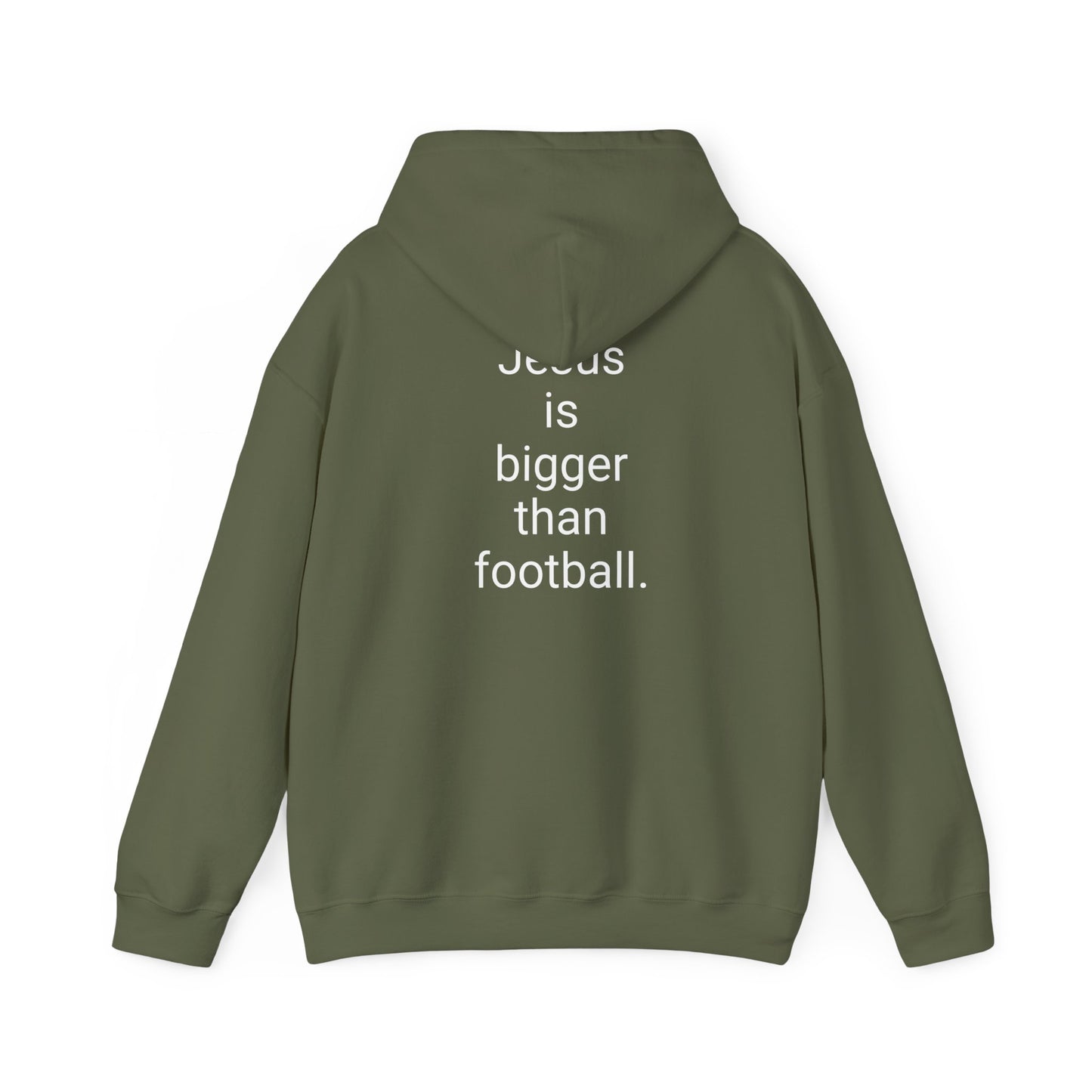 Jesus is bigger than football Unisex Heavy Blend™ Hooded Sweatshirt