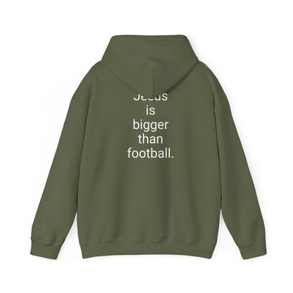 Jesus is bigger than football Unisex Heavy Blend™ Hooded Sweatshirt
