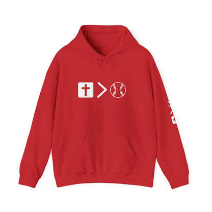 Jesus is bigger than baseball Unisex Heavy Blend™ Hooded Sweatshirt