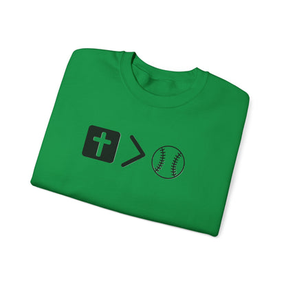 Jesus is bigger than softball Unisex Heavy Blend™ Crewneck Sweatshirt