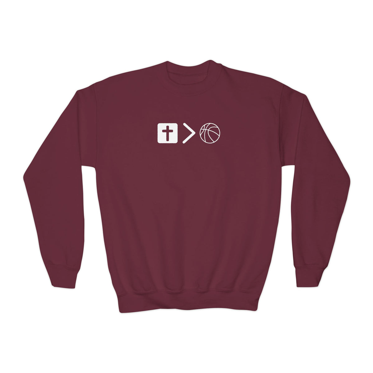 Jesus is bigger than basketball Youth Crewneck Sweatshirt