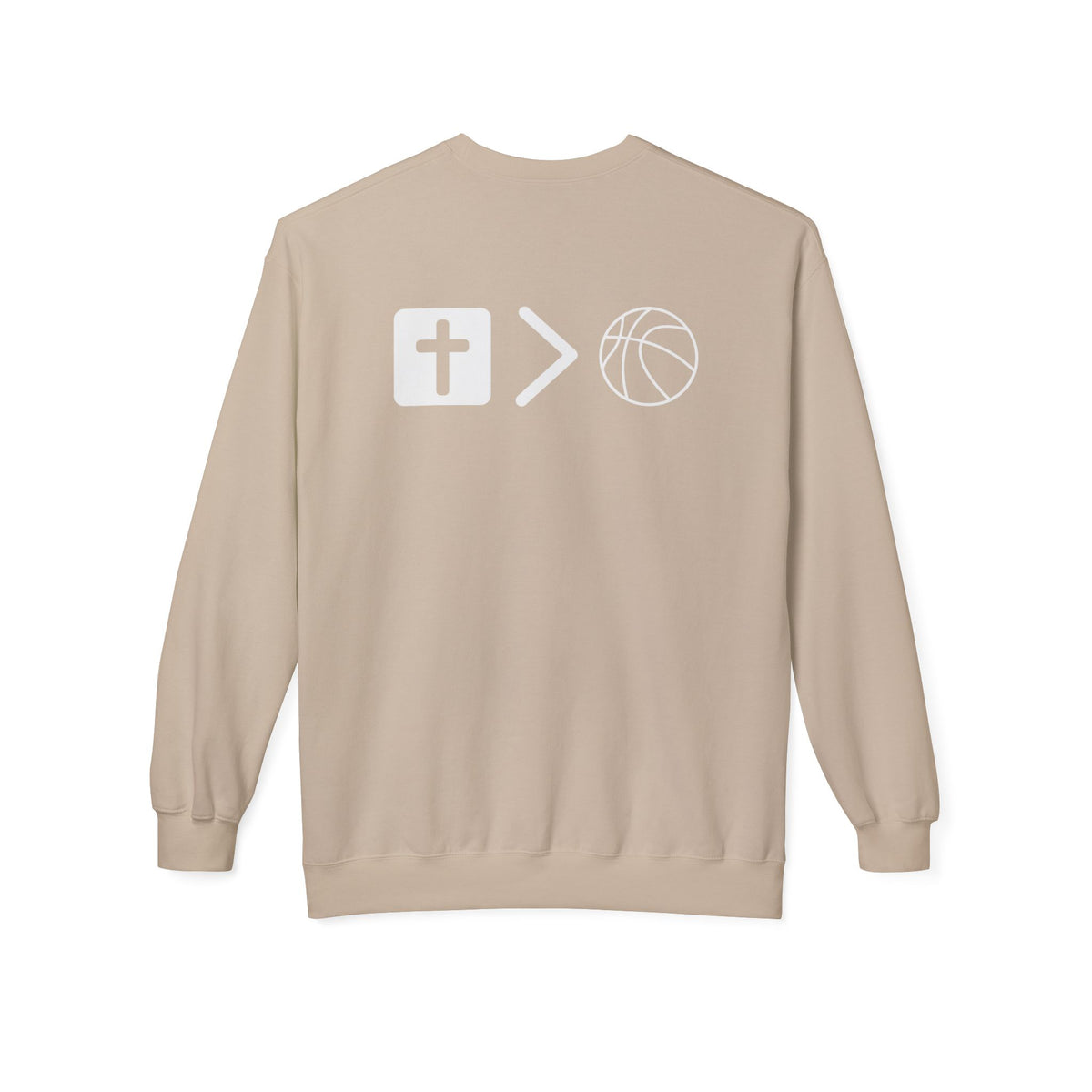 Light Weight Jesus is bigger than basketball Crew Neck