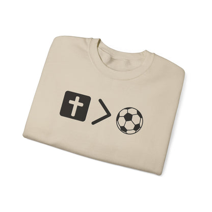 Jesus is bigger than soccer Unisex Heavy Blend™ Crewneck Sweatshirt