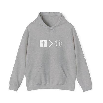 Jesus is bigger than softball Unisex Heavy Blend™ Hooded Sweatshirt