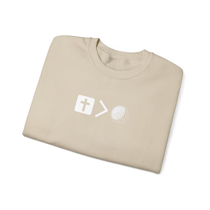 Jesus is bigger than golf Unisex Heavy Blend™ Crewneck Sweatshirt