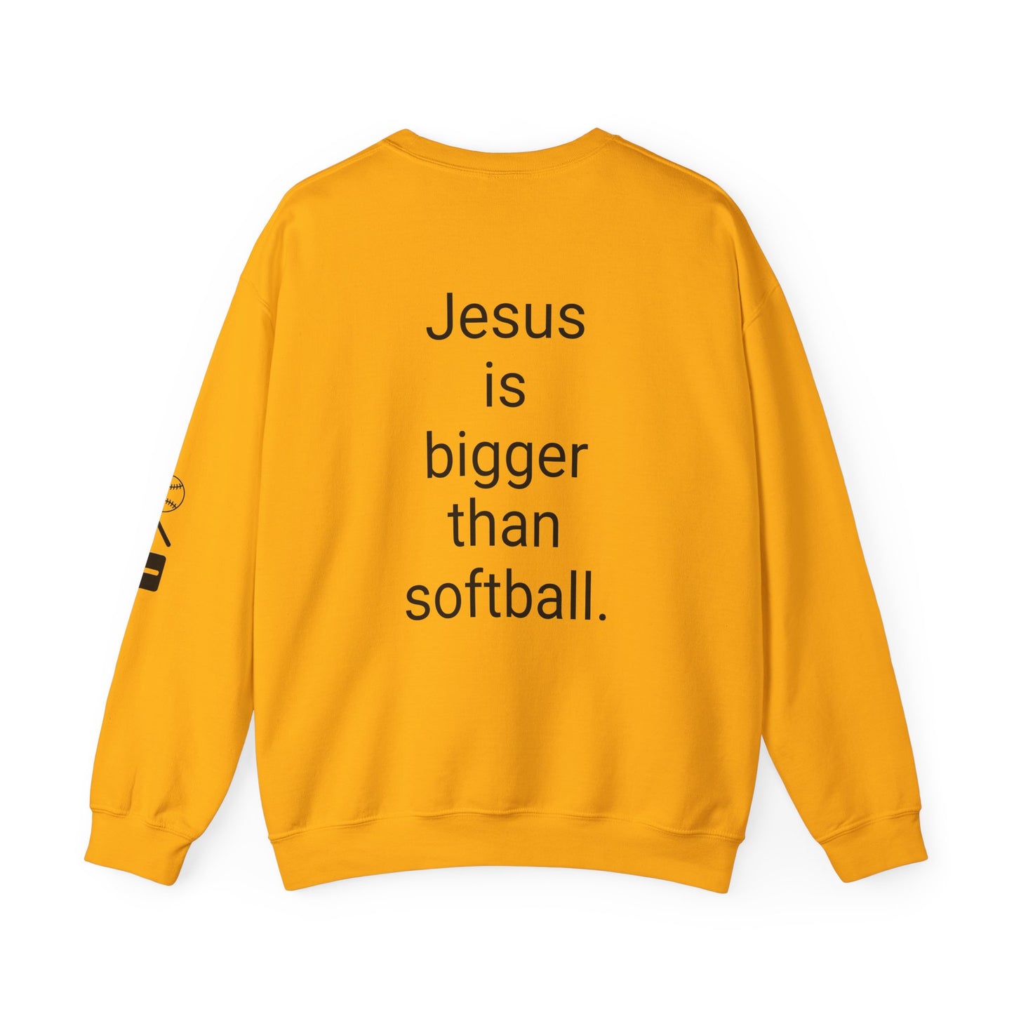 Jesus is bigger than softball Unisex Heavy Blend™ Crewneck Sweatshirt