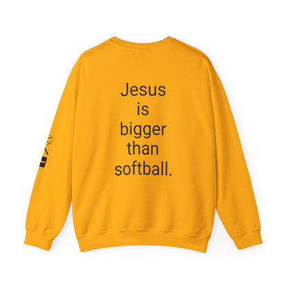 Jesus is bigger than softball Unisex Heavy Blend™ Crewneck Sweatshirt