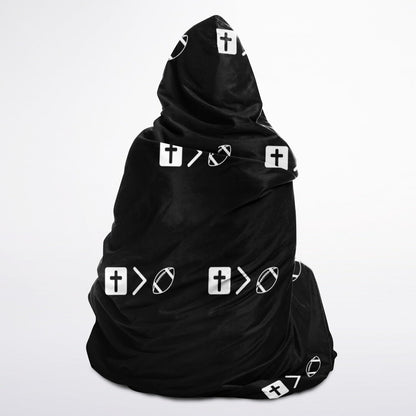 Jesus is bigger than football Youth Hooded Blanket Micro Fleece