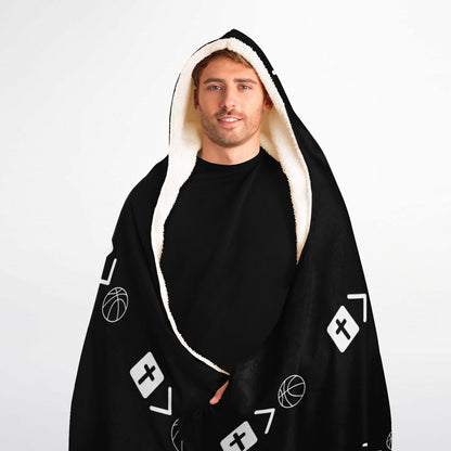 Jesus is bigger than basketball Hooded Blanket Micro Fleece