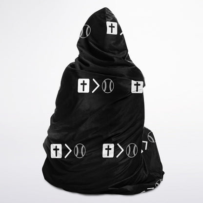 Jesus is bigger than baseball Youth Hooded Blanket Micro Fleece