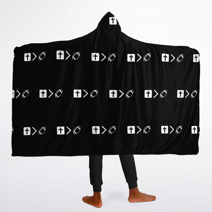 Jesus is bigger than football Youth Hooded Blanket Micro Fleece