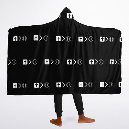 Jesus is bigger than baseball Youth Hooded Blanket Micro Fleece
