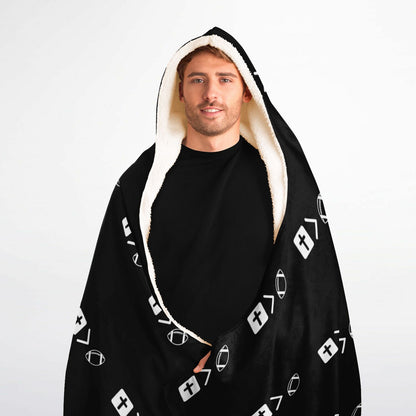 Jesus is bigger than football Hooded Blanket Micro Fleece