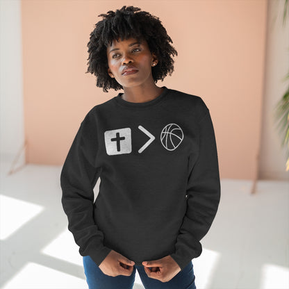 Jesus is bigger than basketball Unisex Premium Crewneck Sweatshirt