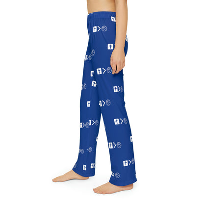Blue Jesus is bigger than basketball Youth Pajama Pants