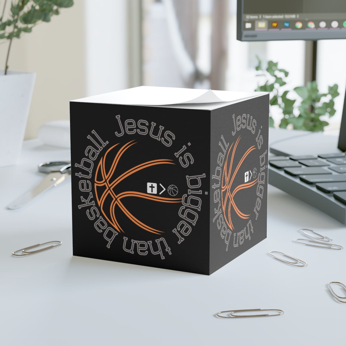 Jesus is bigger than basketball Note Cube