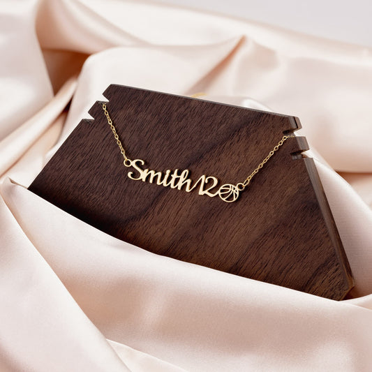 Customize this necklace with name and number!
