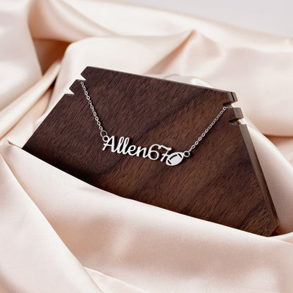 Customize this necklace with name and number!