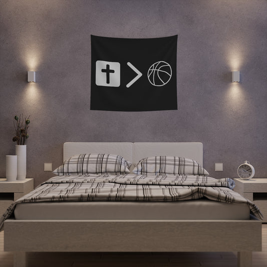 Jesus is bigger than basketball Wall Tapestry