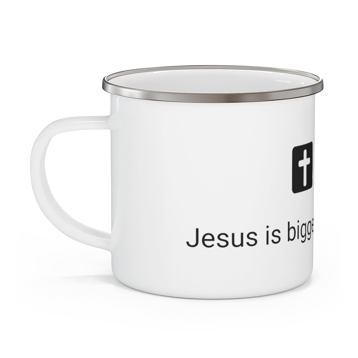 Jesus is bigger than basketball Enamel Camping Mug