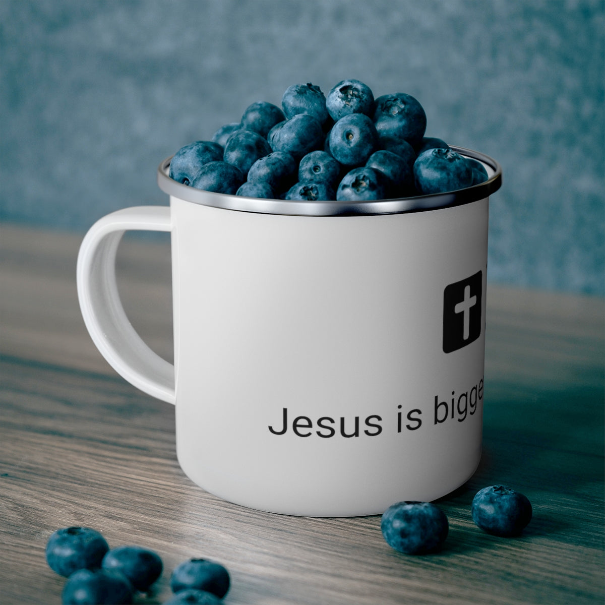 Jesus is bigger than basketball Enamel Camping Mug